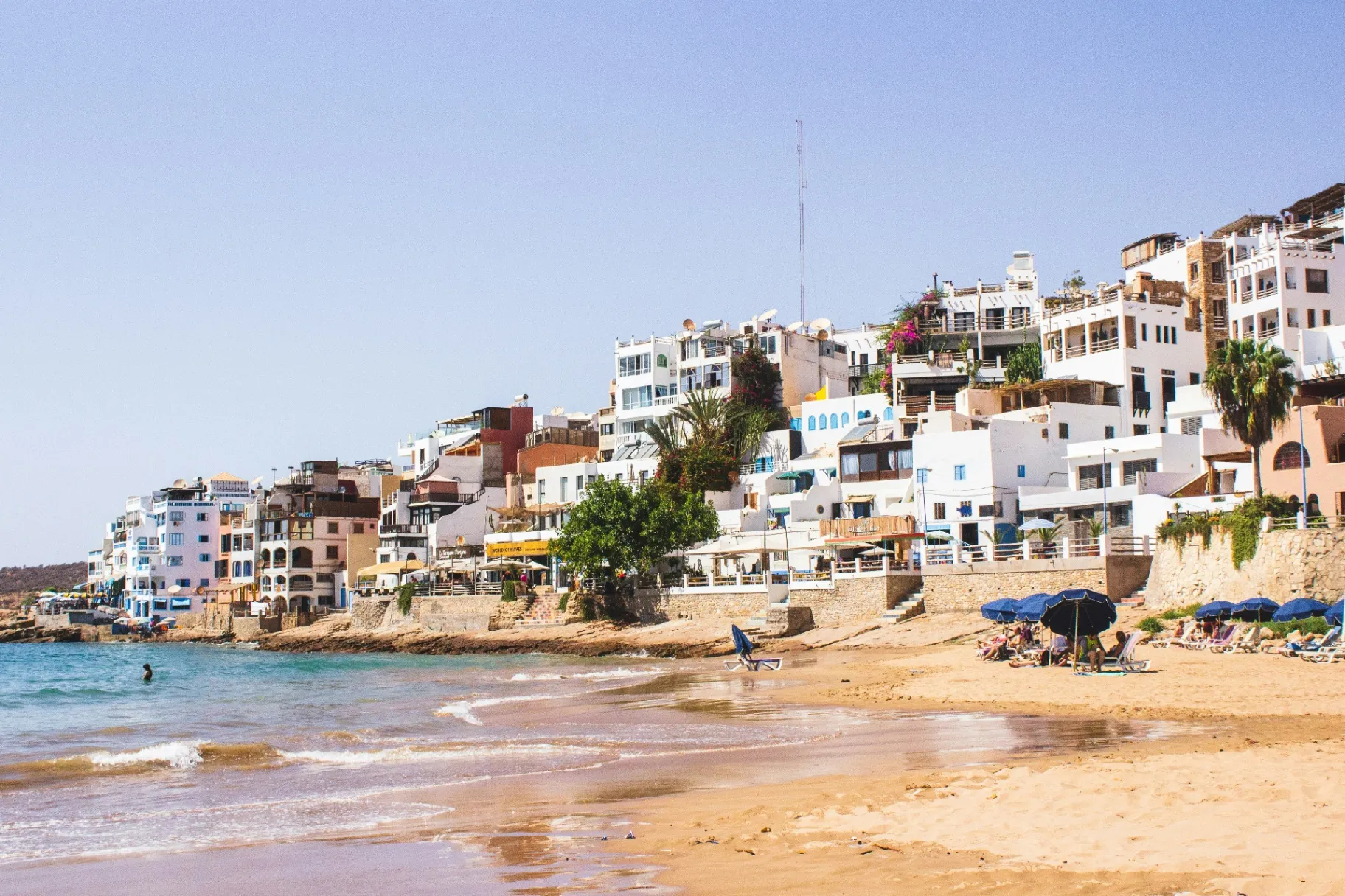 Surf and yoga retreat at sunrise in Taghazout, Morocco