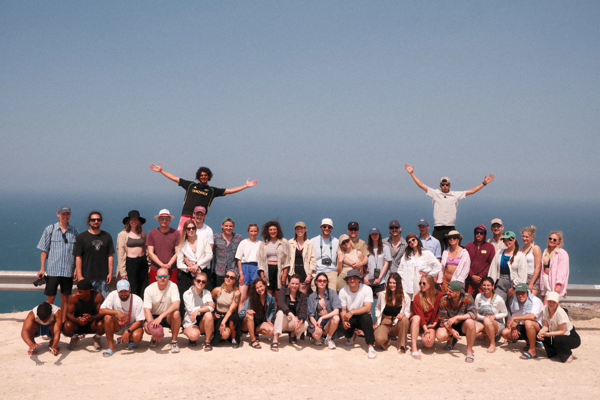 Zenno Surf Camp group photo at the coast of Morocco