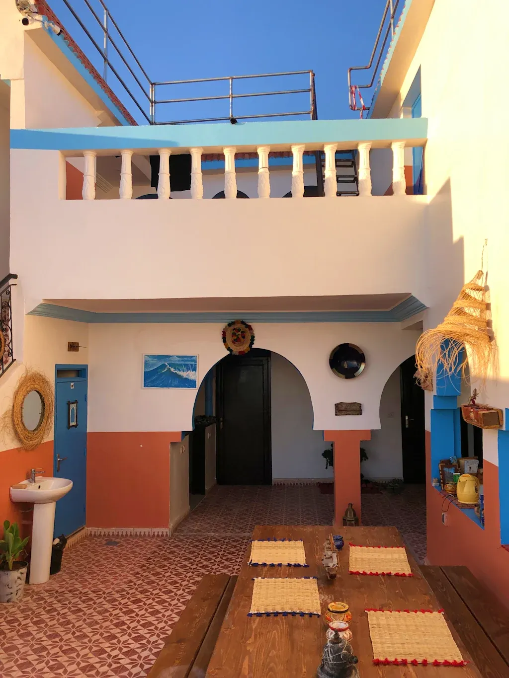 Zenno Taghazout courtyard with dining area
