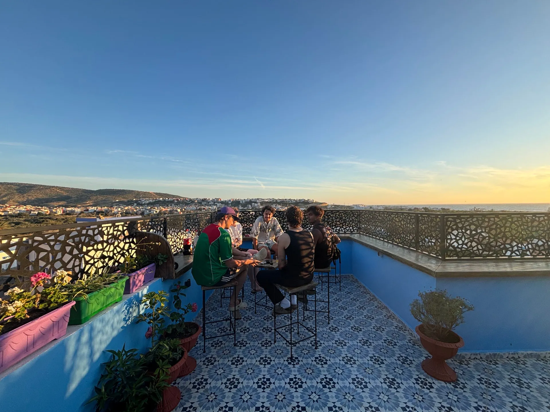 Rooftop terrace sunset
